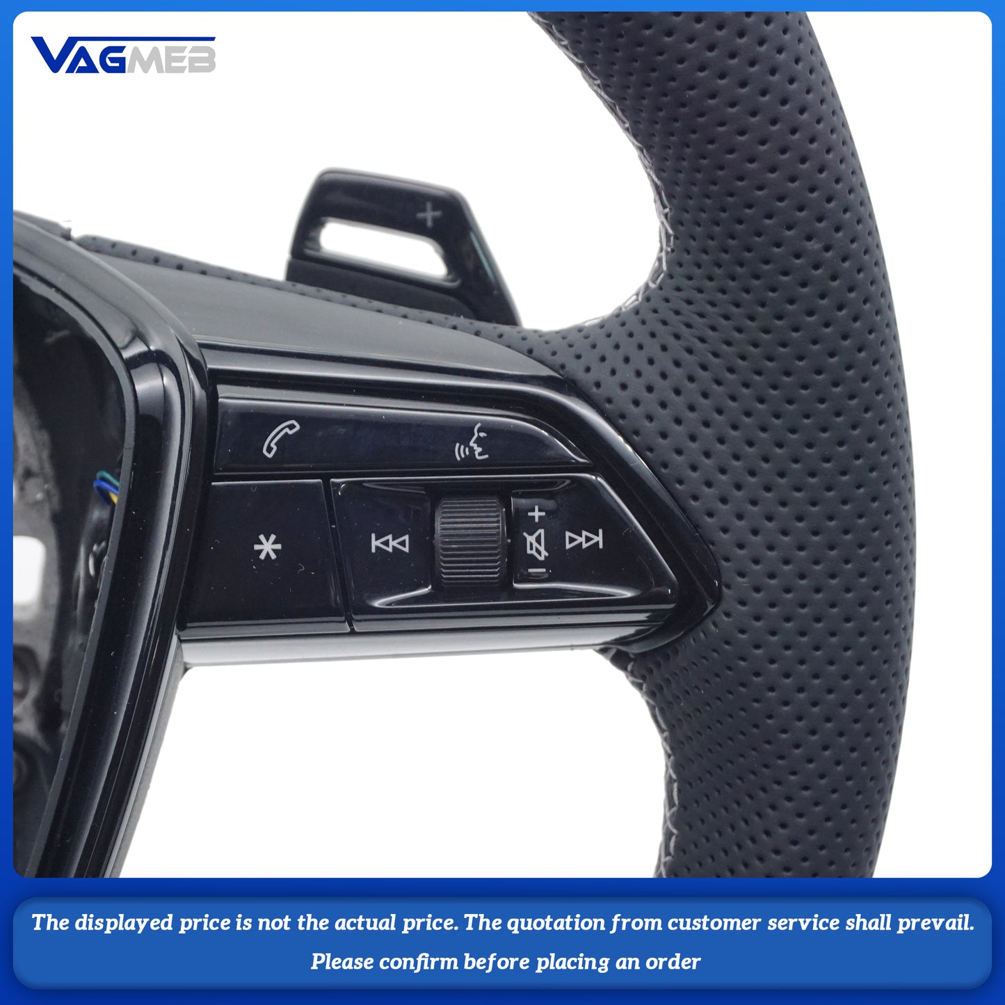 For Audi A6 C8 painted leather multifunctional steering wheel with heating, Car Accessories