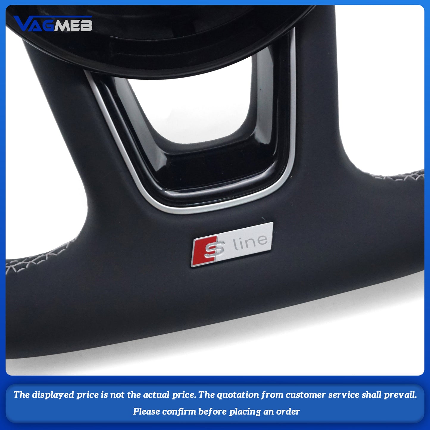 Multi functional perforated leather flat bottomed sports steering wheel with heating For Sline Logo Audi RS5 A3 A4 B9 A5 S3 S4 S5