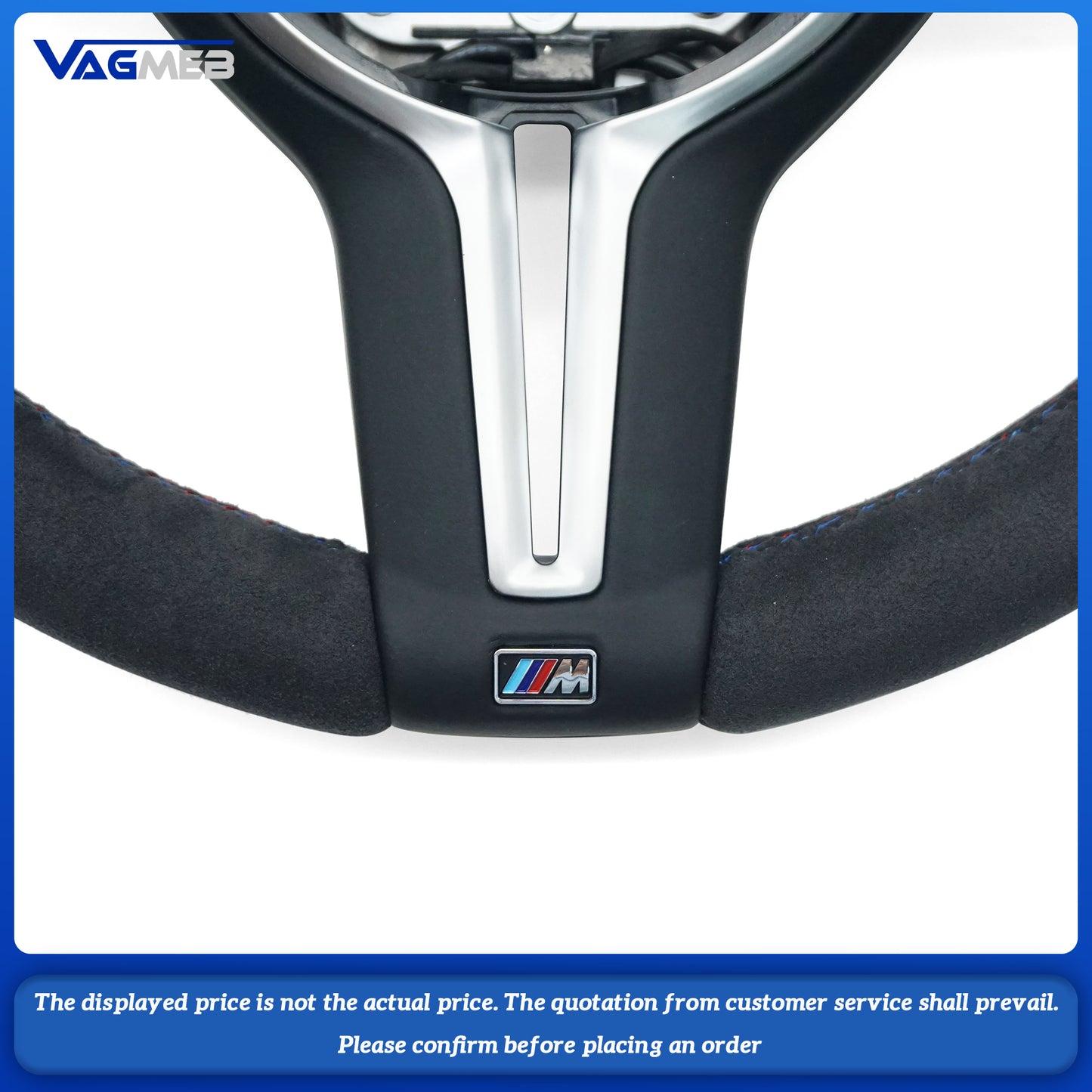 Steering wheel for BMW M3 M5 F30 F32 F10 F20 F07 F01 X4 X5 X6 Alcantara leather sports steering wheel M logo, Car Accessories