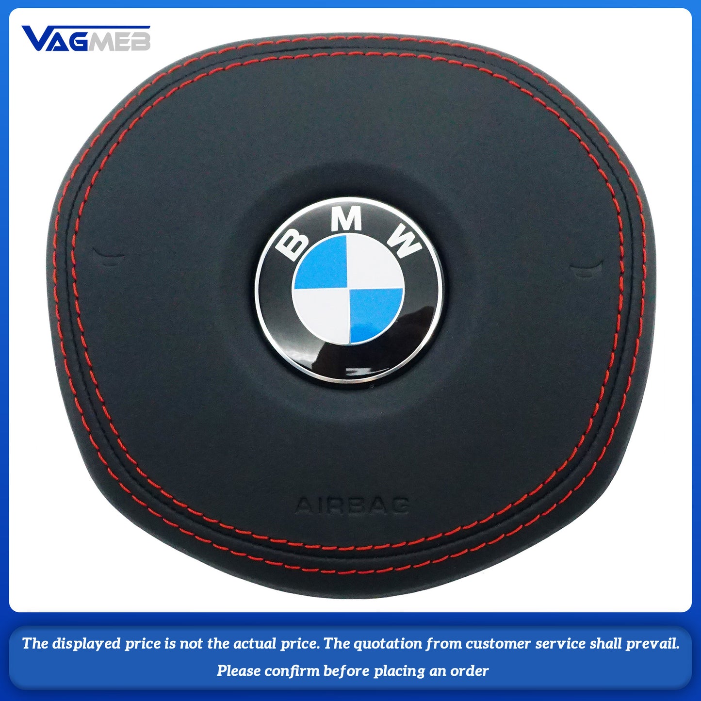 Dyed red thread Steering wheel airbag cover multifunction steering wheel For BMW M5 Dyed red thread