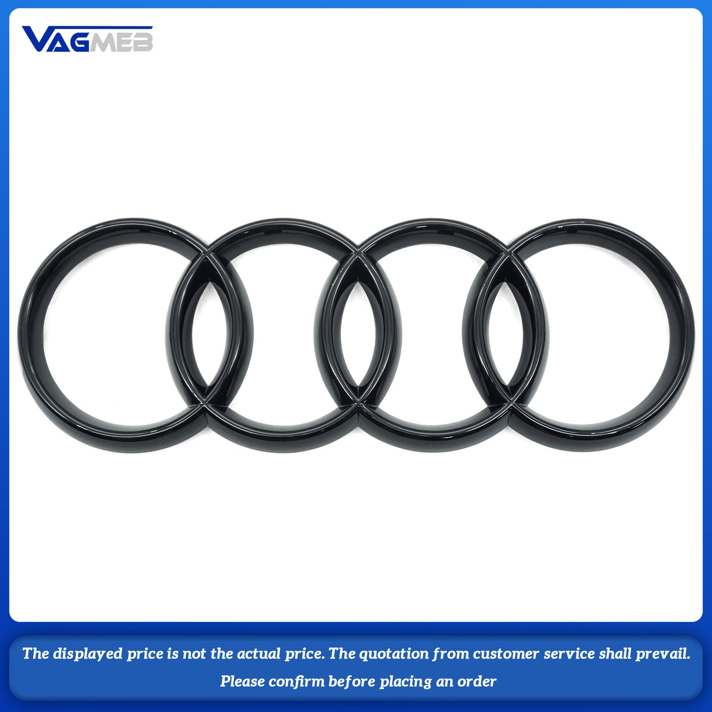 Black front grille label For Audi A6C7 (285MM)