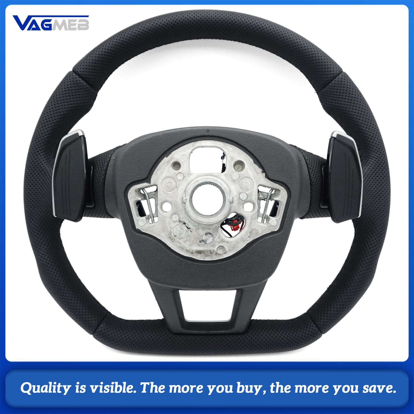 Fully Perforated Multifunctional Flat Bottomed Sports Steering Wheel With Heating For Audi A6 C8