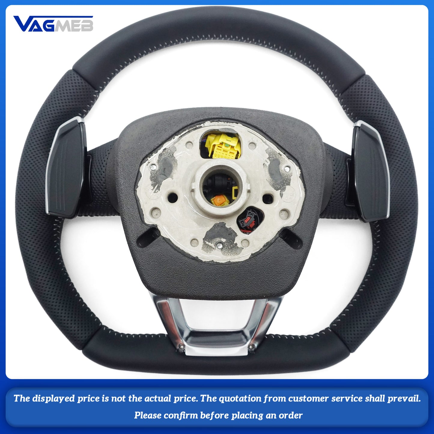 For Audi S Logo Q5 with half-hole white trim, keyless controls, paddle shifters and heated steering wheel