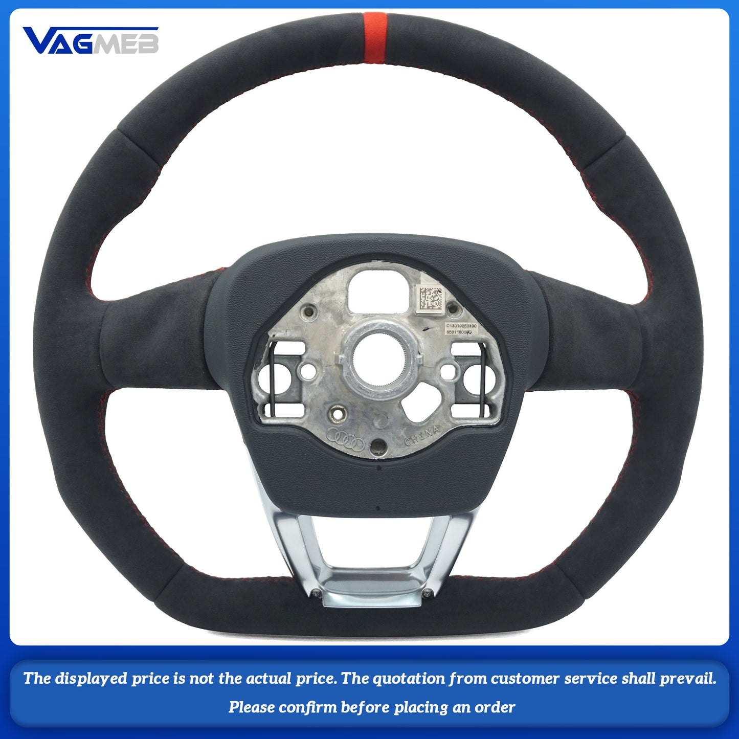 For Audi S RS S LINE Logo Q3 Q5 Q7 RSQ3 RSQ5 RSQ7 SQ5 SQ3 SQ7 custom all alcantara Steering wheel bottom Multi-color lines