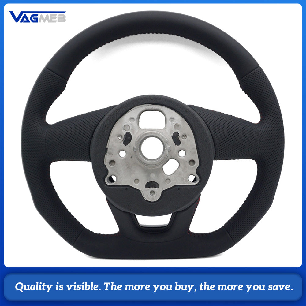 For Audi A3 S3 8V A4 S4 B9 A5 S5 RS4 RS5 Sports Style Semi-perforated Leather Steering Wheel