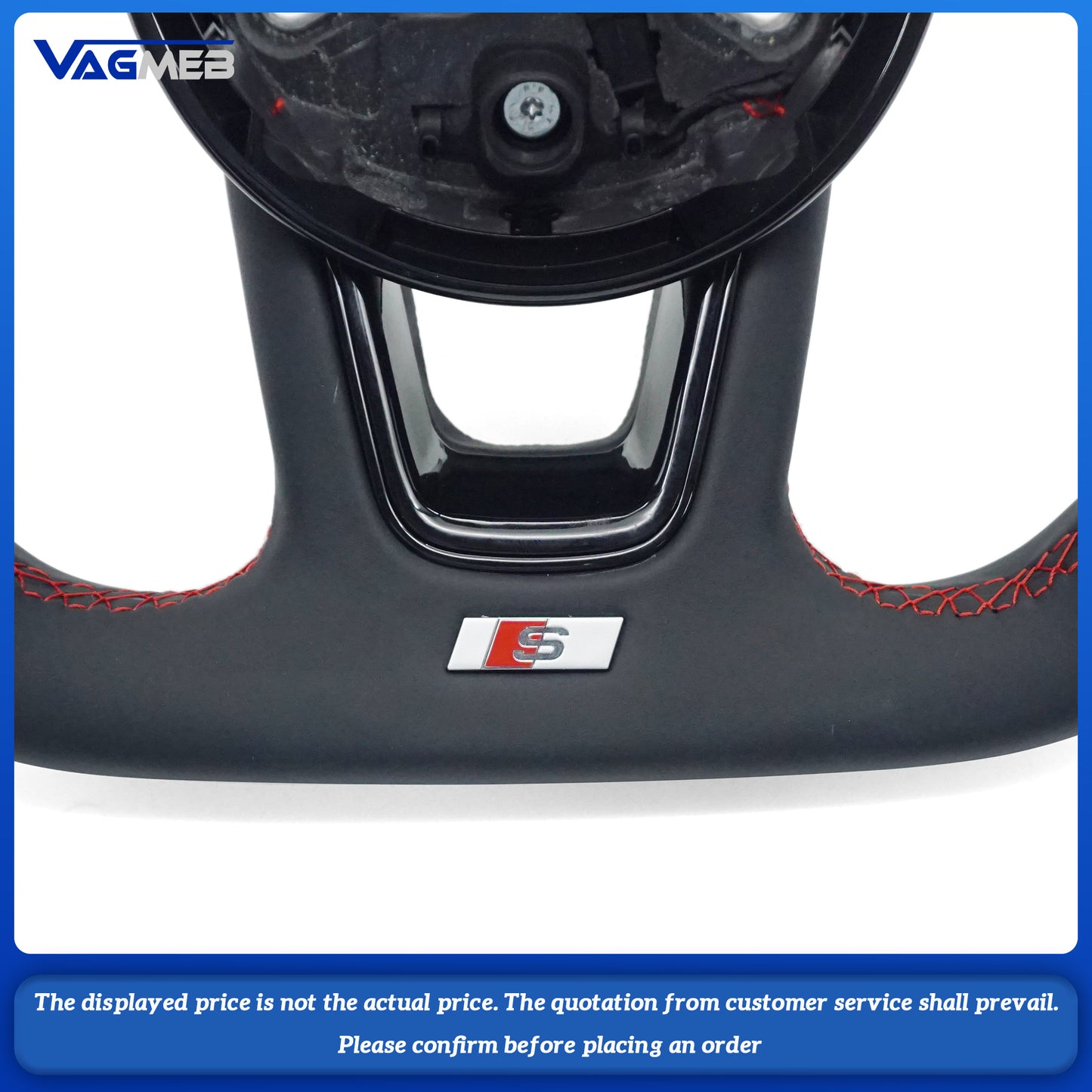 For Audi S logo A4B9, half-punched red line, red return marking with buttons, large paddle shifters, steering wheel