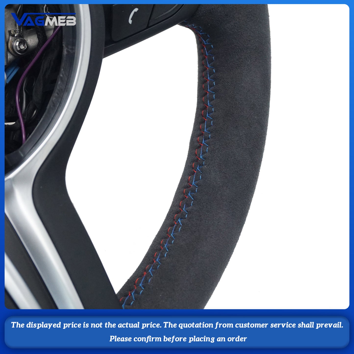 Steering wheel for BMW M3 M5 F30 F32 F10 F20 F07 F01 X4 X5 X6 Alcantara leather sports steering wheel M logo, Car Accessories