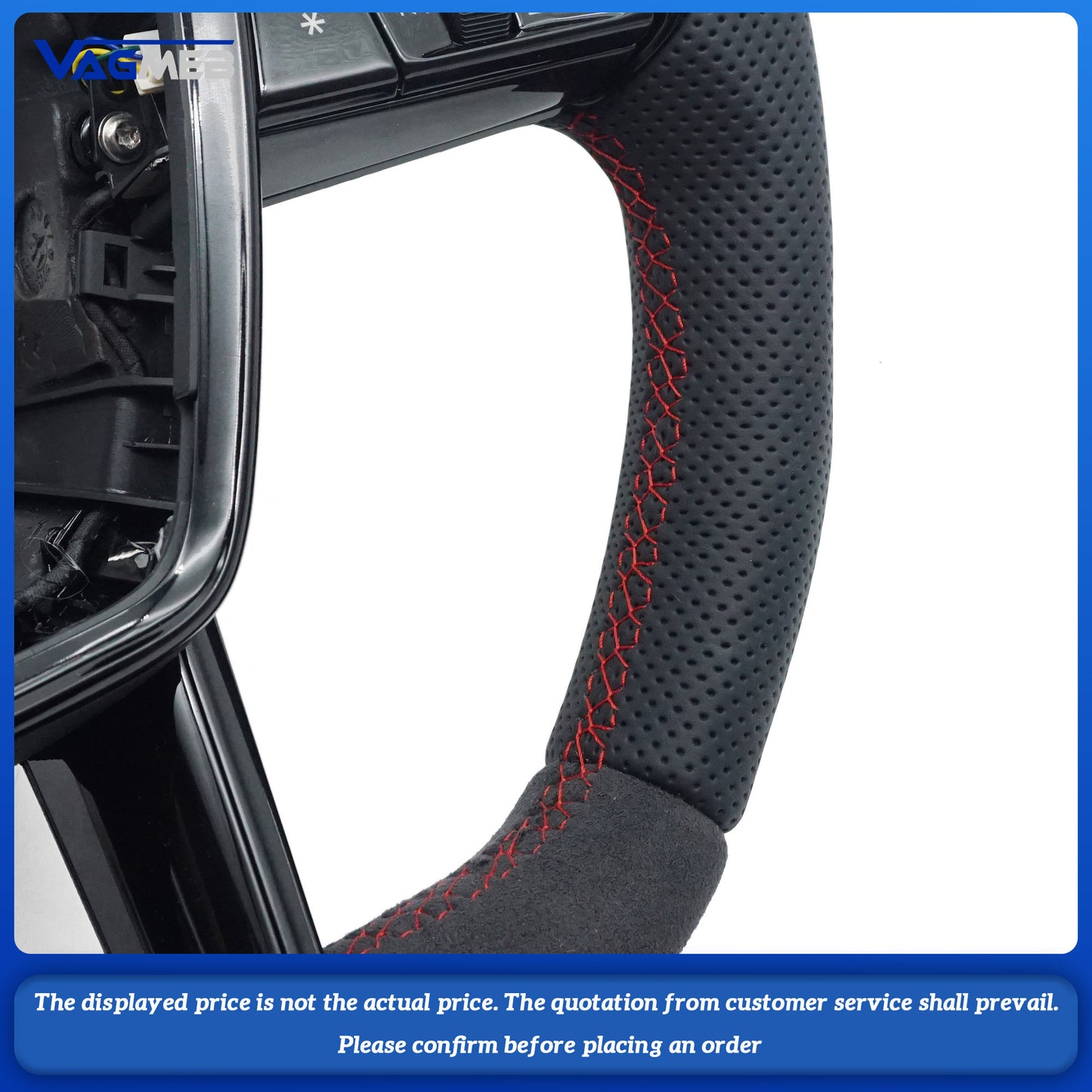 For Audi A6 C8 painted black leather multifunctional steering wheel with heating, Car Accessories
