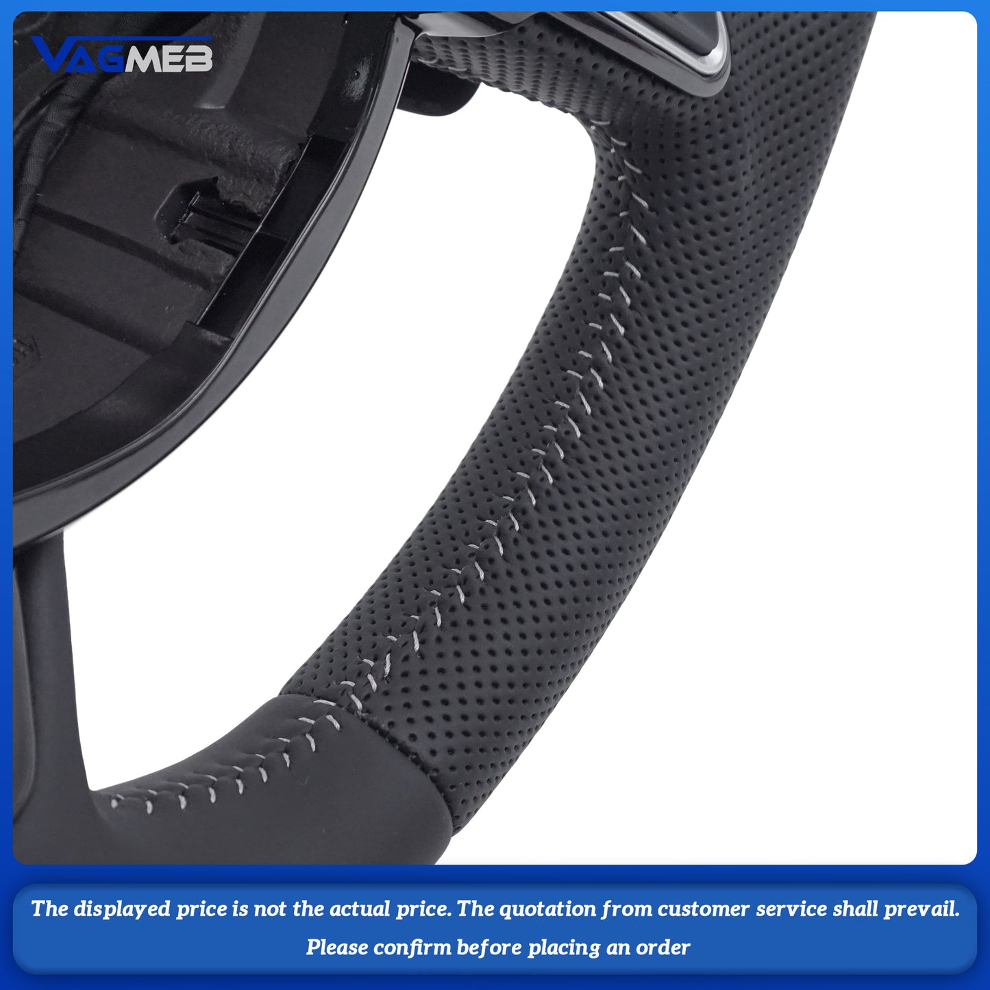 Leather Steering Wheel Upgrade Fit For Audi A4 B8 Q3 A3 8V Steering Wheel