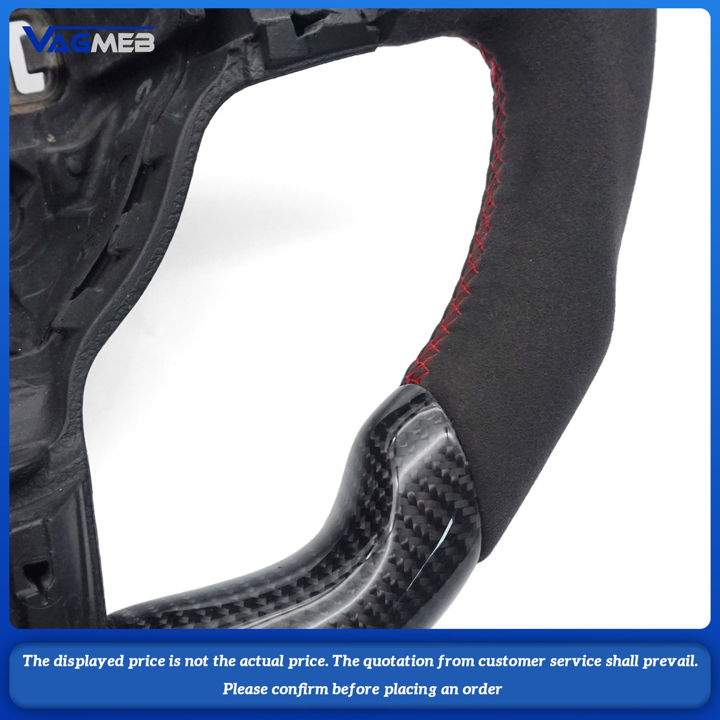 For VW Golf 6 GTI Golf MK6 GTI Custom carbon fiber leather semi-perforated leather steering wheel Customized styles
