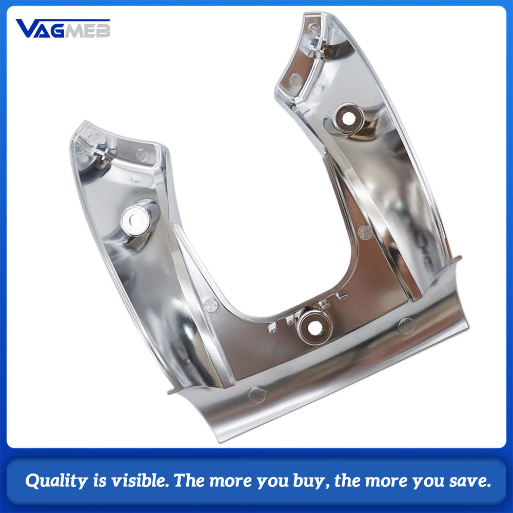 For AMG Steering Wheel Decor Frame Base Cover, Chrome Silver Decoration Trim Cover
