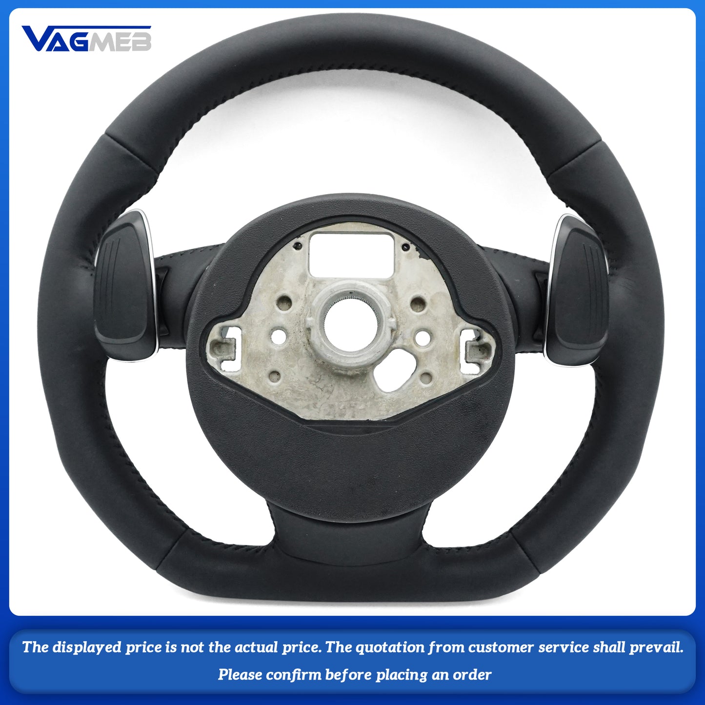 assembly leather D-shaped sports steering wheel for Audi A3 8V steering wheel,With buttons and paddles