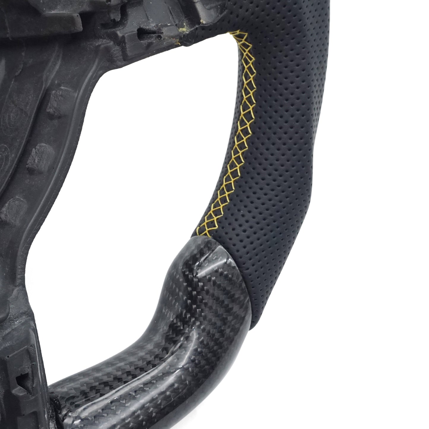 For VW Golf 6 GTI Golf MK6 GTI Custom carbon fiber leather semi-perforated leather steering wheel Customized styles