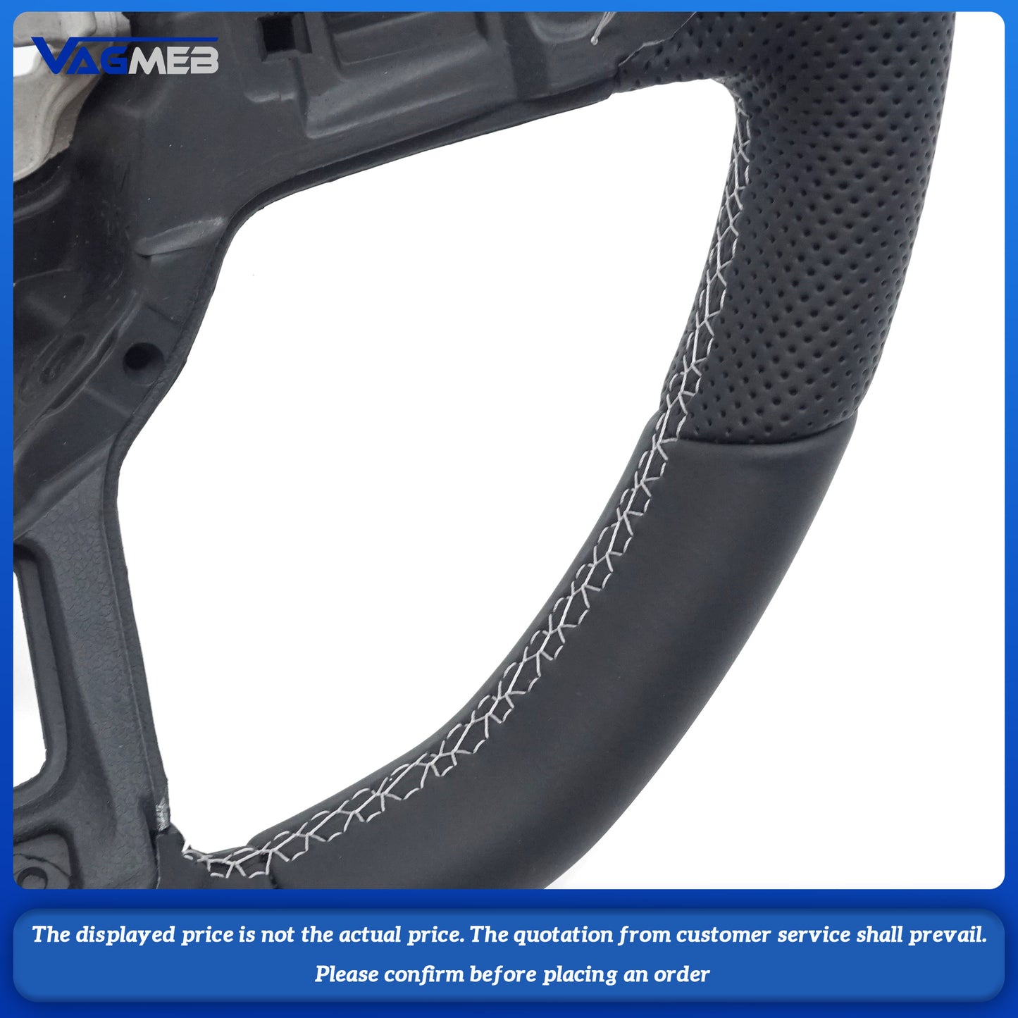 For VW Golf Rline Leather white line steering wheel
