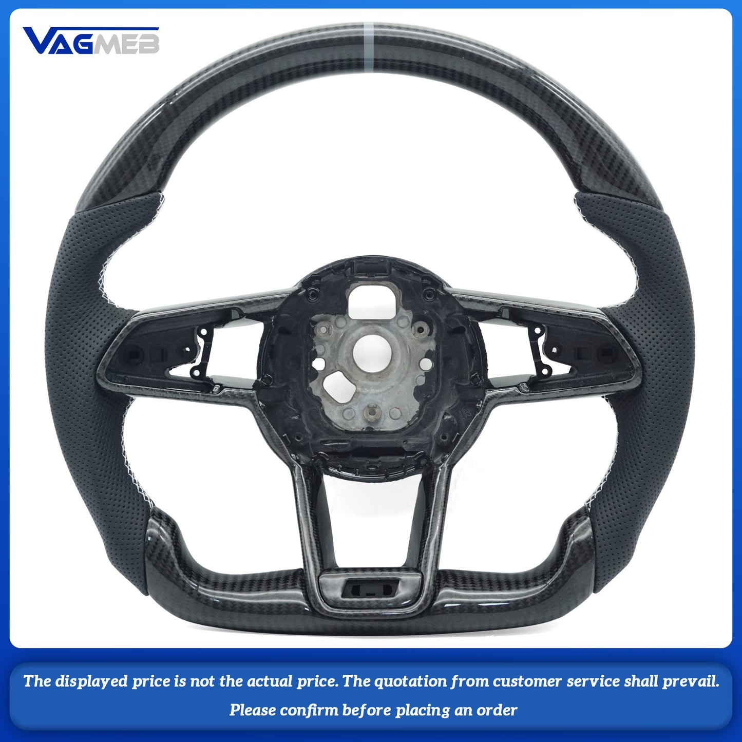 For Audi TT half-hole black line carbon fiber steering wheel