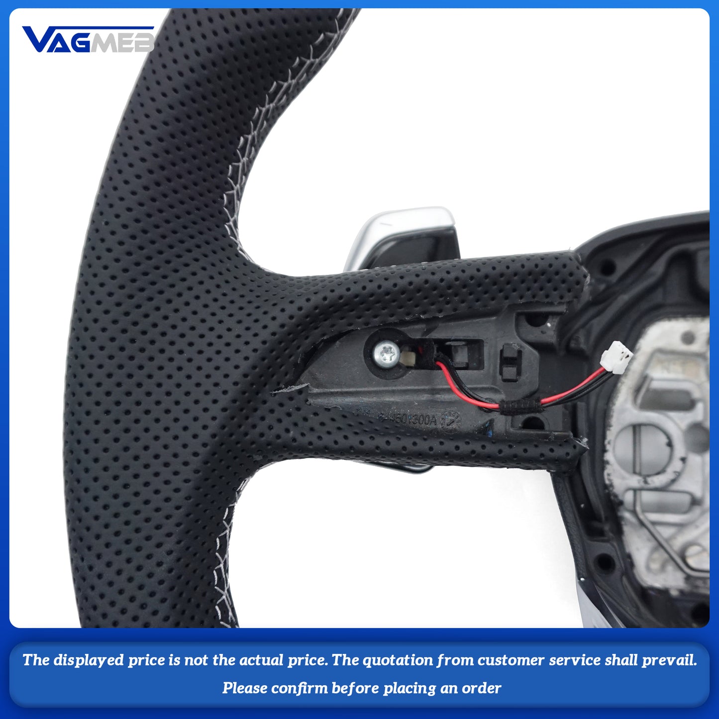For Audi Sline LOGO Q3 F3, semi-perforated steering wheel without buttons and with paddles