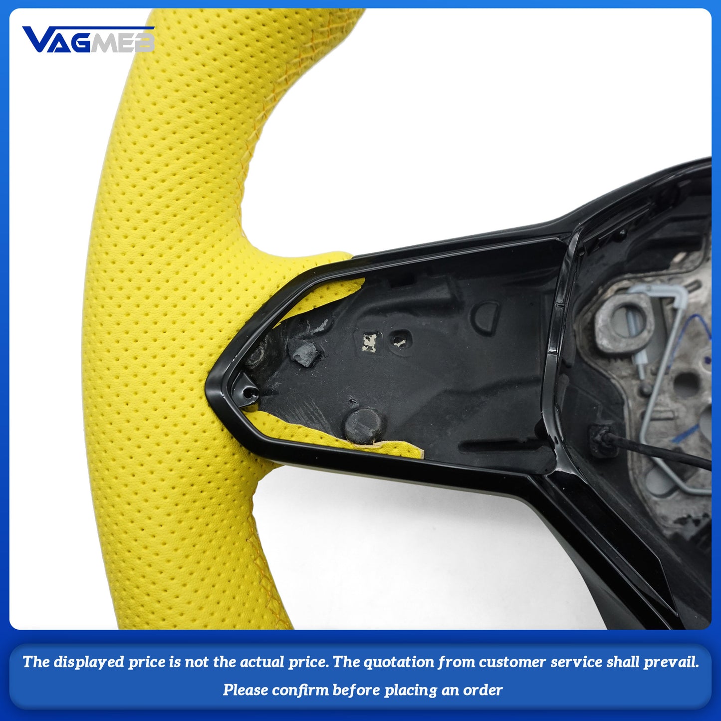 For VW Golf 8 GTI Golf MK8 GTI Custom carbon fiber leather semi-perforated leather steering wheel Customized styles