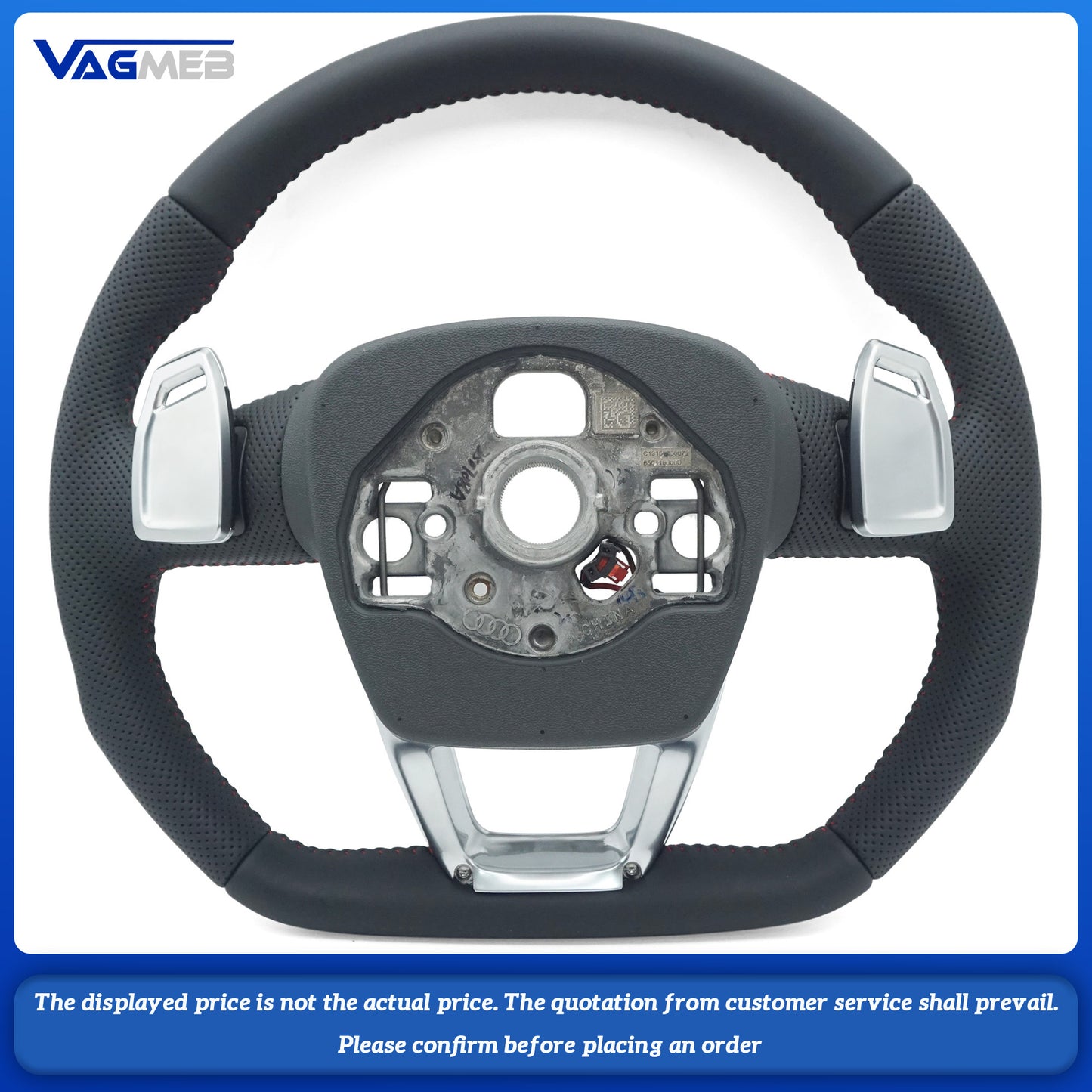 For Audi Q3 Multifunctional Heated S LOGO perforated Leather Steering Wheel With Paddles Assembly Accessories