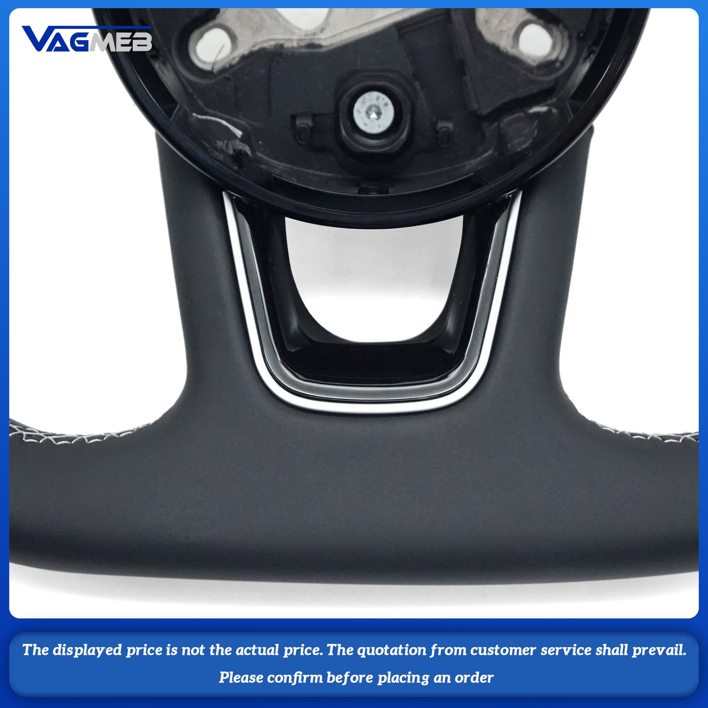 For Audi RS3 RS4 RS5 A3 A4 B9 A5 S3 S4 S5 2017-2021 Fully Perforated Leather Steering Wheel