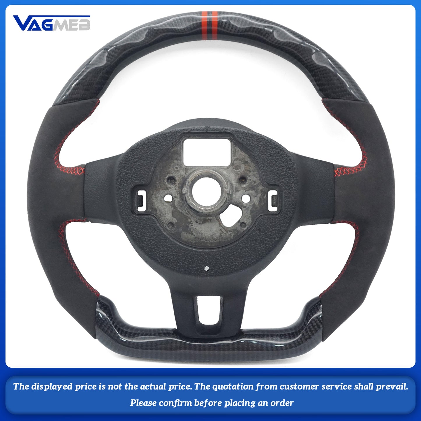For VW Golf 6 GTI Golf MK6 GTI Custom carbon fiber leather semi-perforated leather steering wheel Customized styles