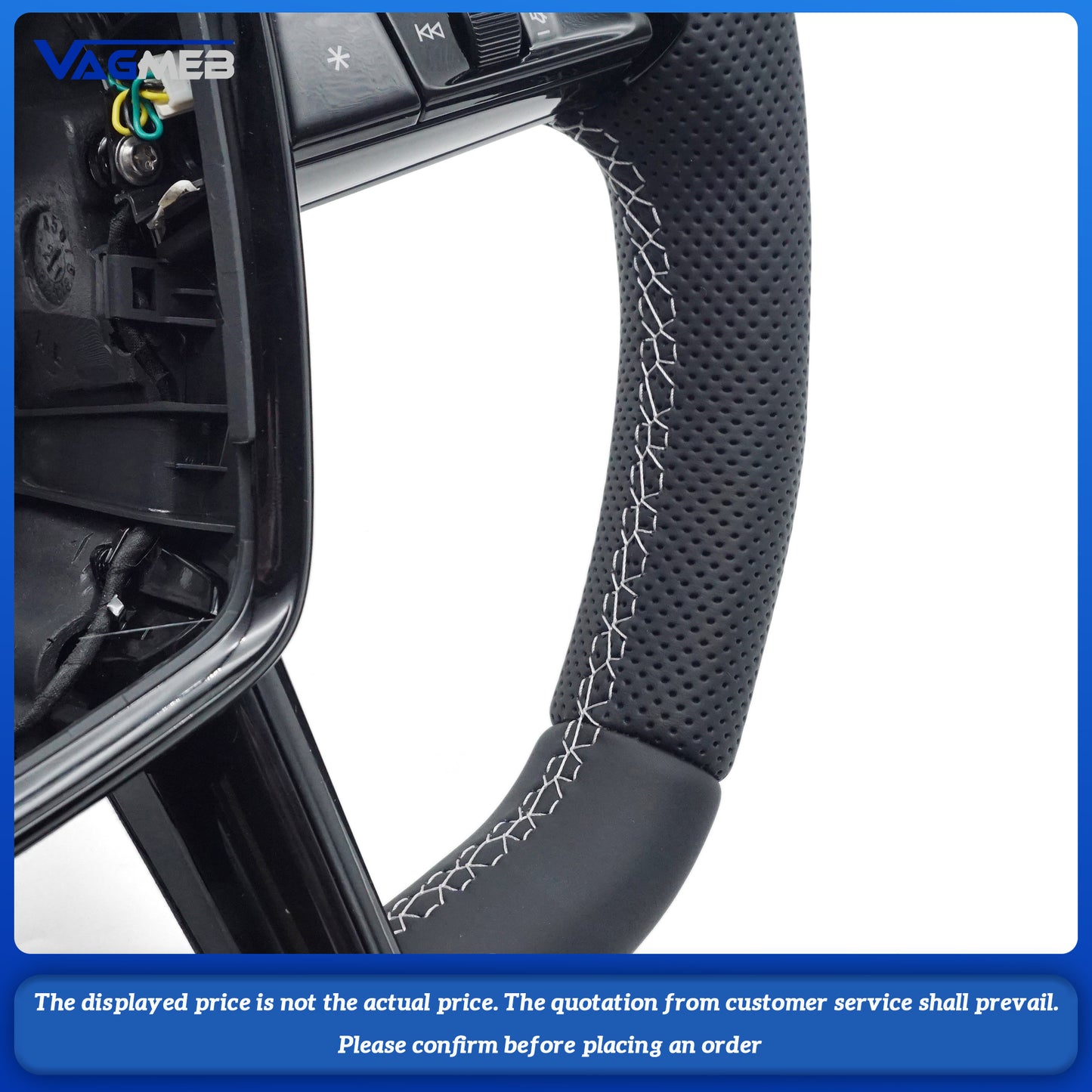 For Audi S LOGO A6C8 half-punched light gray line painted black with push-button heating steering wheel