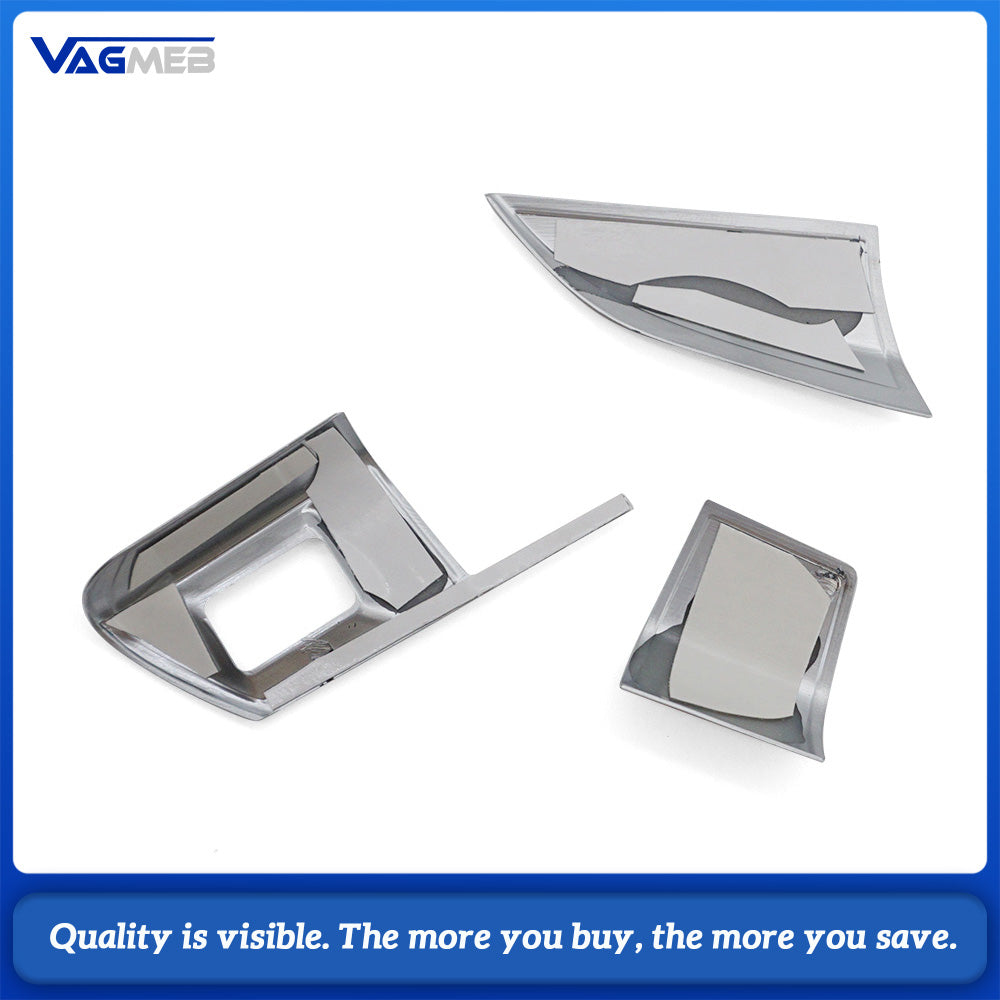 For Audi A6 C7 Chrome Silver Steering Wheel Button Upper Cover, Car Steering Control Switch Cap Replacement Modification Part