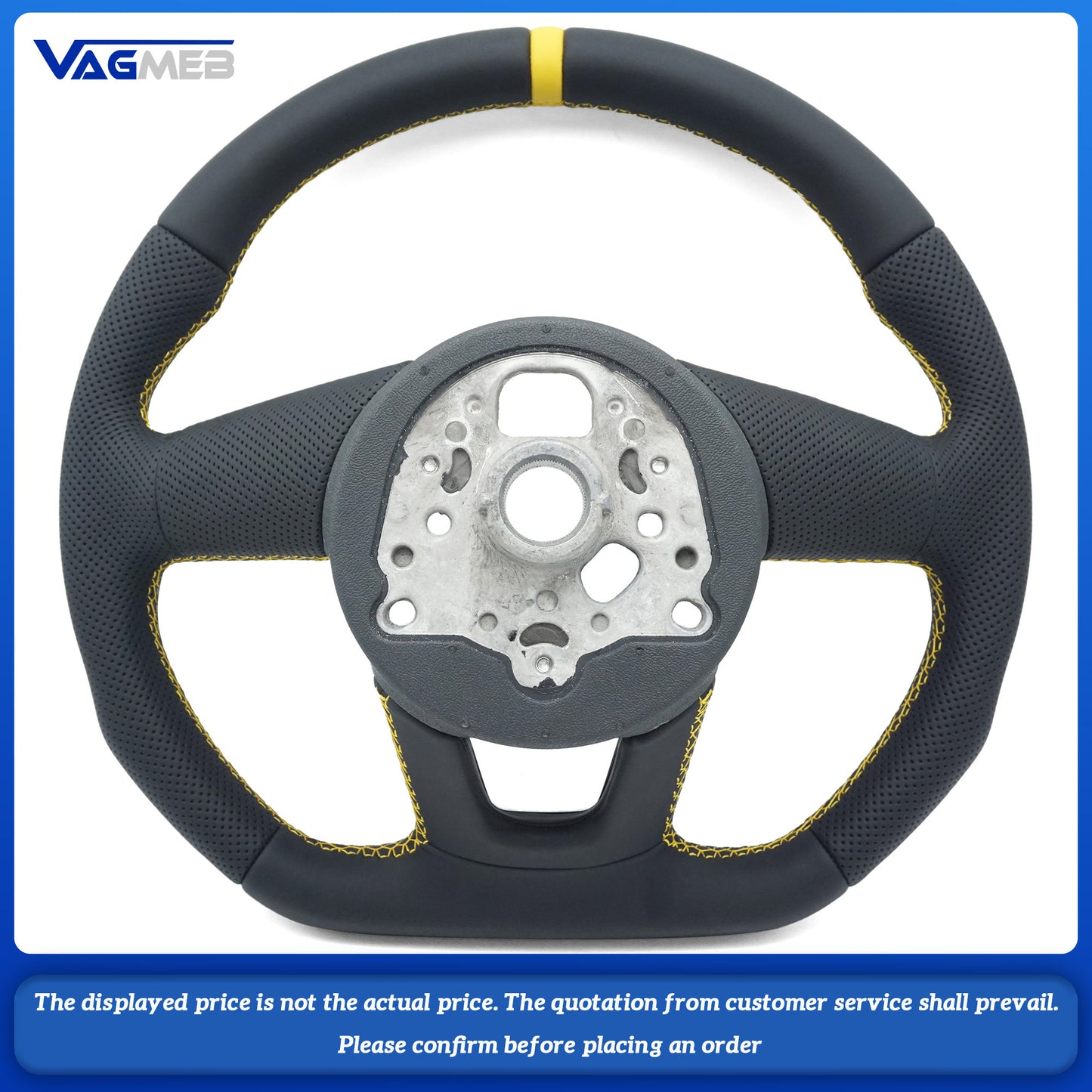 For Audi S LOGO A4B9 half-punched yellow line with yellow centering mark steering wheel