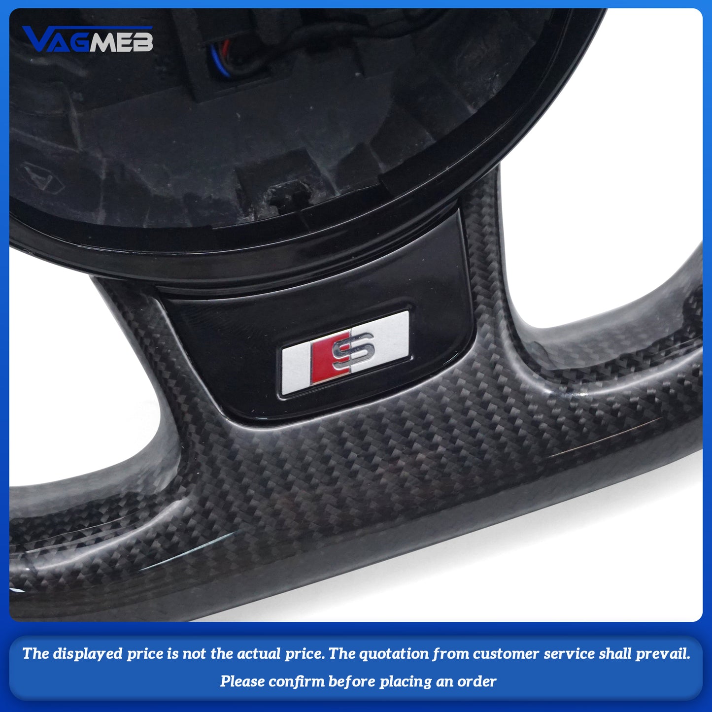 For S Logo Audi A4B8 carbon fiber semi-grain purple thread steering wheel