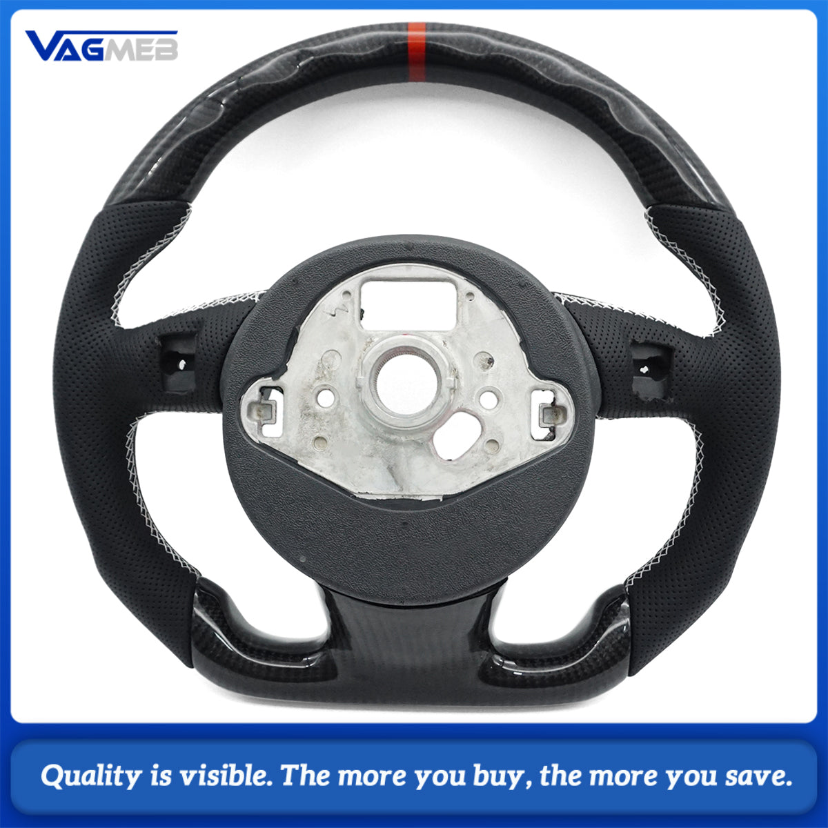 True carbon steering wheel automotive accessories suitable for Audi A3, A4B8, A5, S3, S4, S5 fiber flat bottomed sport leather