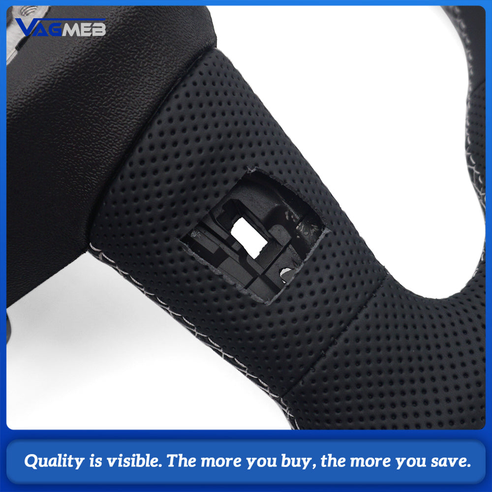 Perforated leather steering wheel for Audi Q5 FY Q7 4M Q8 S RS LOGO multifunctional steering wheel