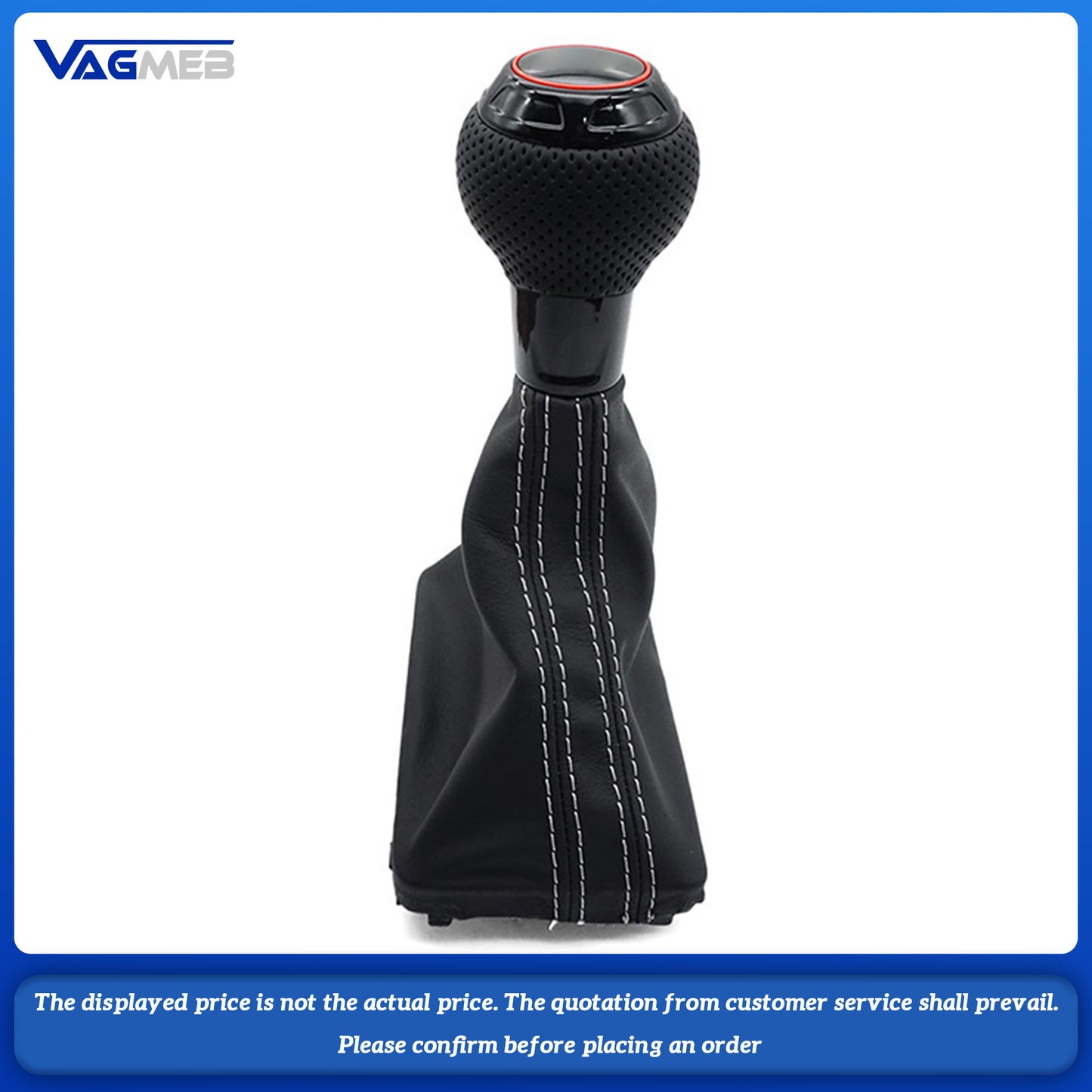For Audi A38V Gear Shift Knob with PU Leather Gaiter Boot Cover