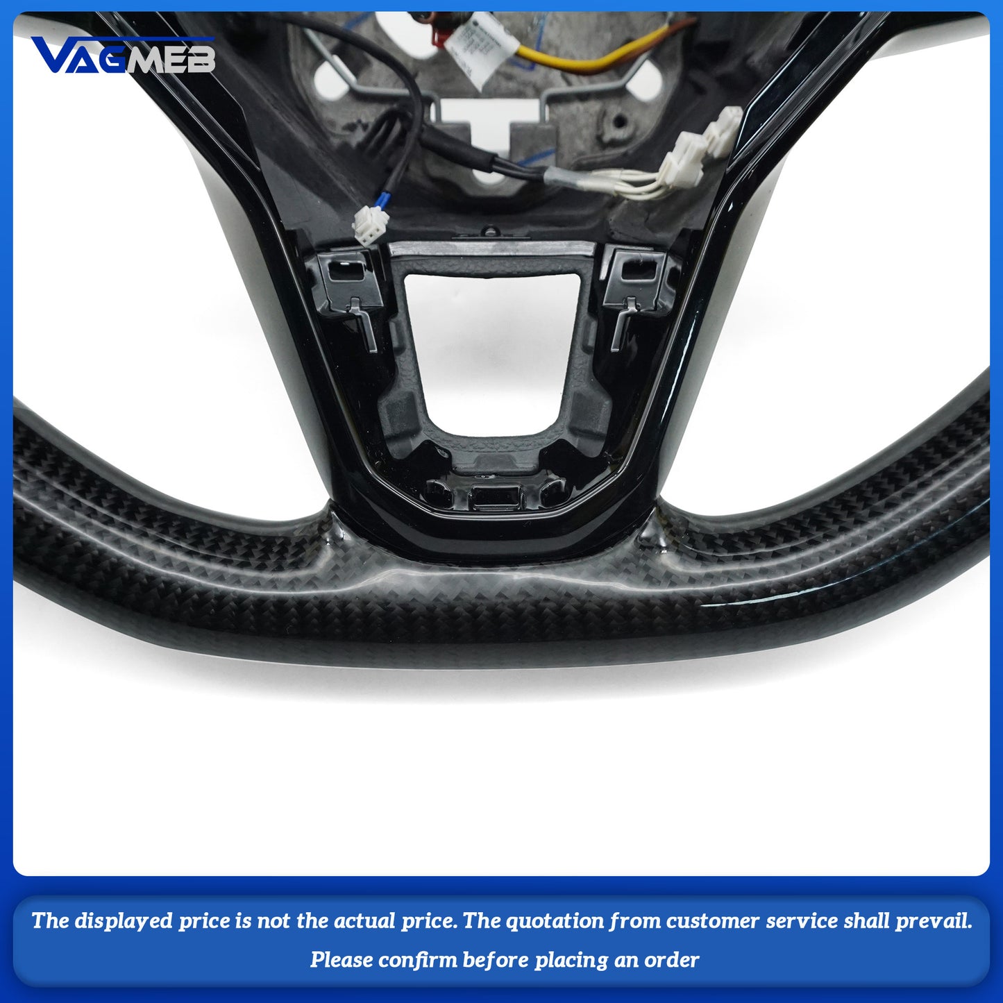 For VW Golf 8 GTI Golf MK8 GTI Custom carbon fiber leather semi-perforated leather steering wheel Customized styles