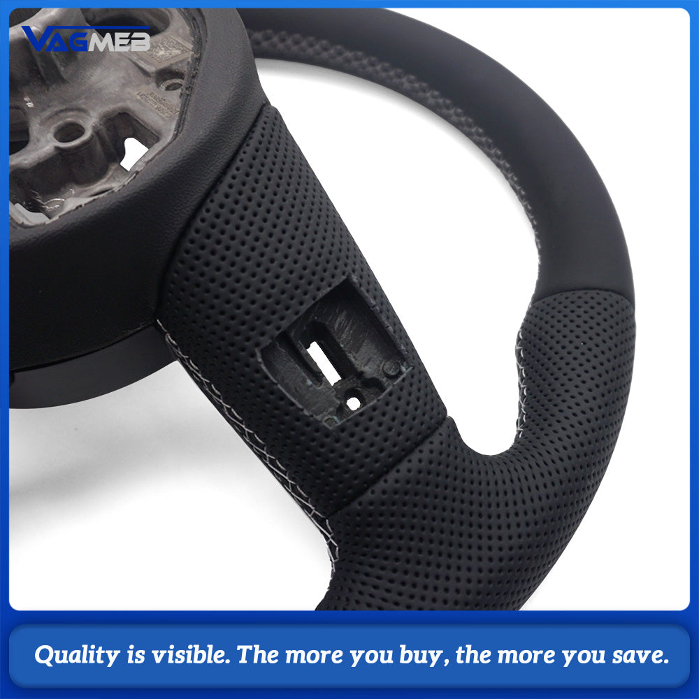 Car steering wheel for Audi A3 8Y perforated leather flat bottomed sports steering wheel car accessories