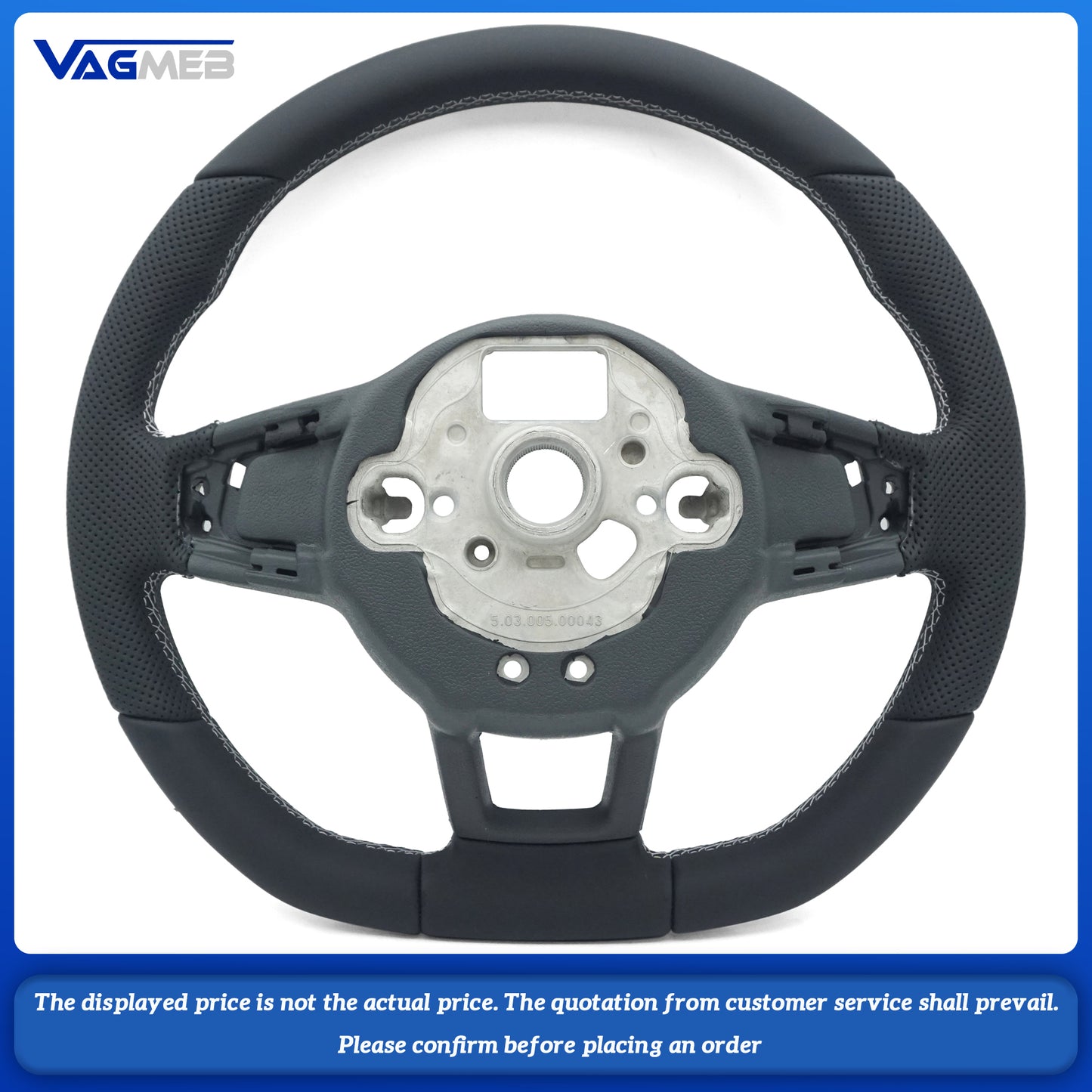 For VW Golf Rline Leather white line steering wheel