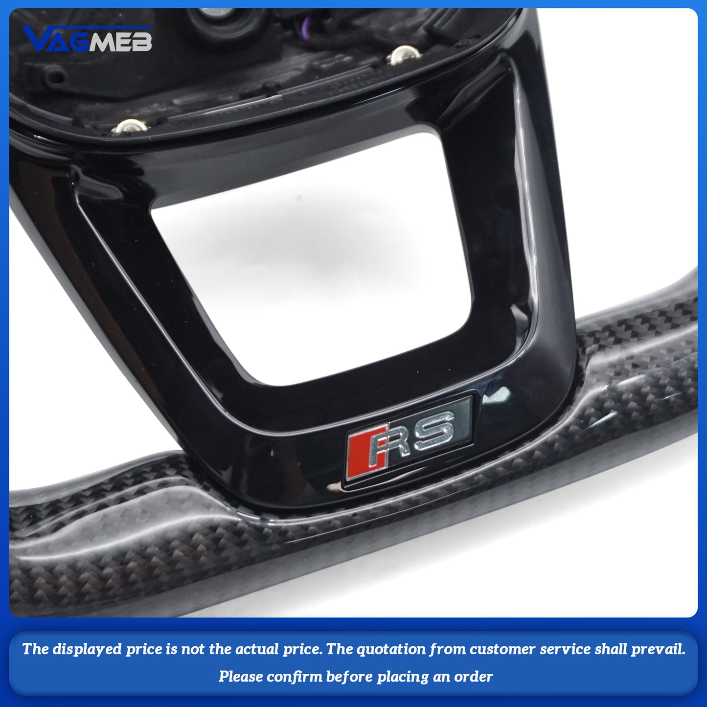For Audi RS LOGO Q5 FY carbon fiber version, brushed green thread, green return, Lambard paddles, steering wheel strap heating