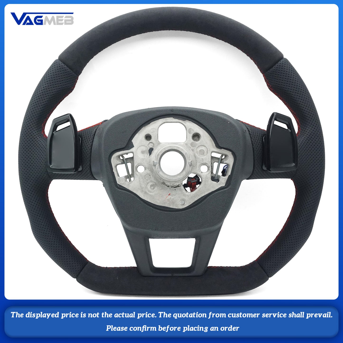 For Audi A6 C8 painted black leather multifunctional steering wheel with heating, Car Accessories