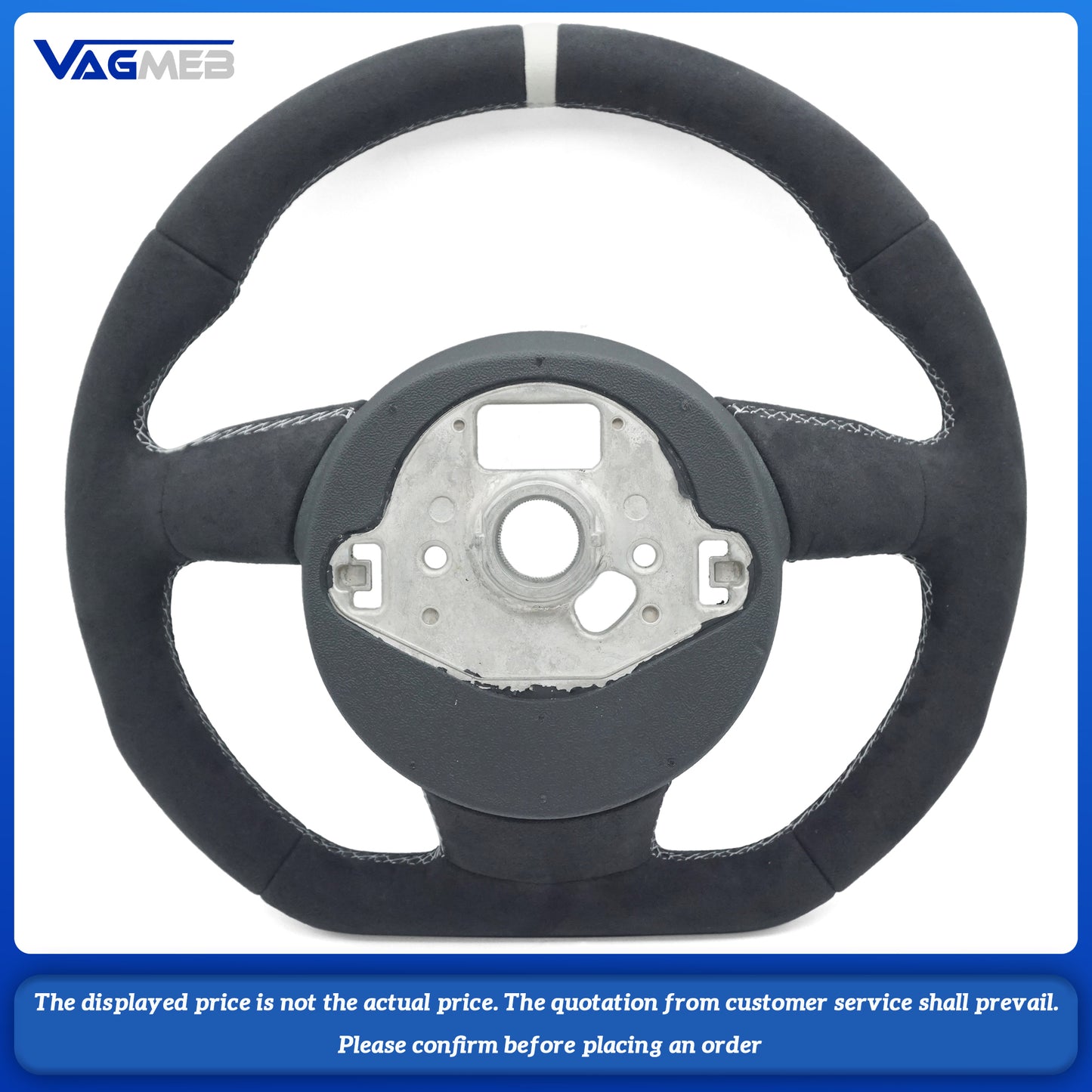 Volante de fibra de carbono alcantara de cuero personalizado para Audi A4 B8 S-LINE logo