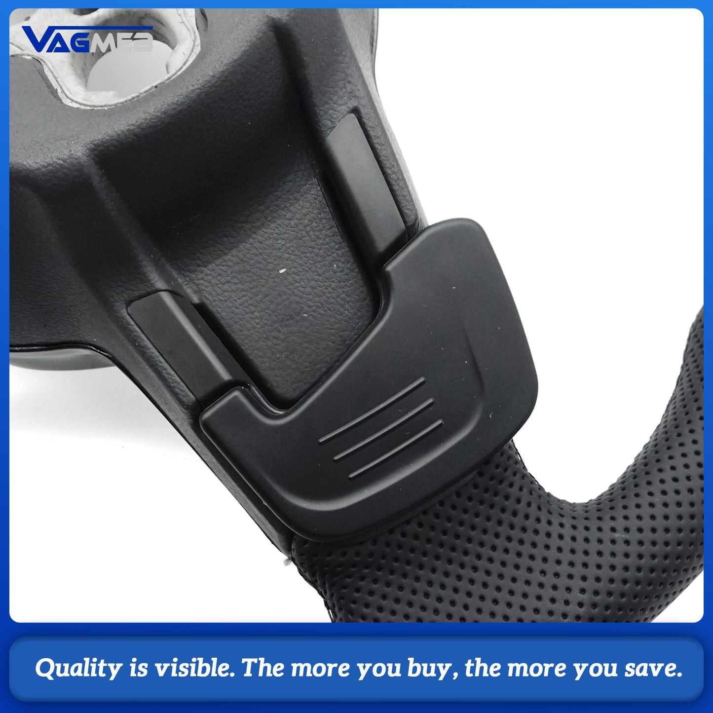 With CNL R Line Full Leather Steering Wheel For VW Golf MK5 6 7 7.5 R MK5 MK6 MK7 MK7.5 GTI Polo Passat B6 B7 B8 B9 CC