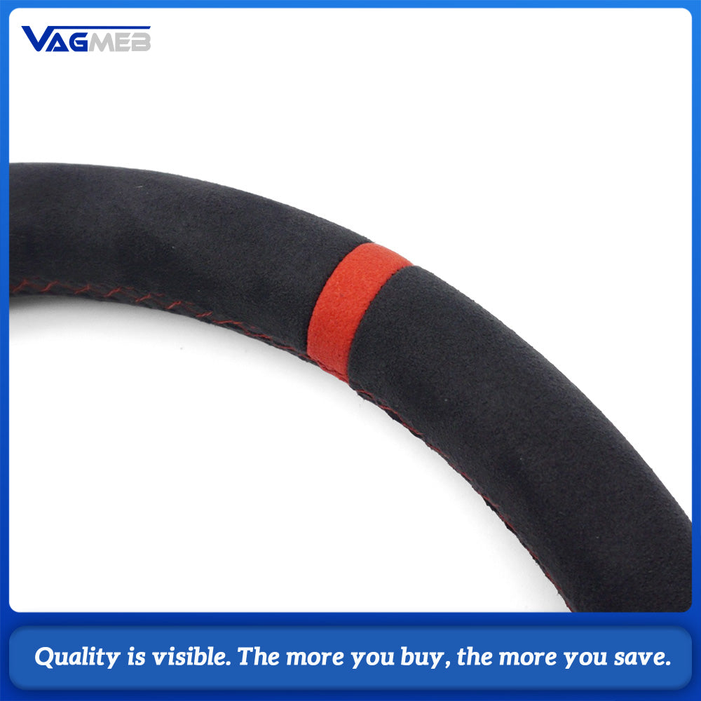Suitable for Audi A3, A4 B8, A5, flat-bottom steering wheel, suede steering wheel, red style