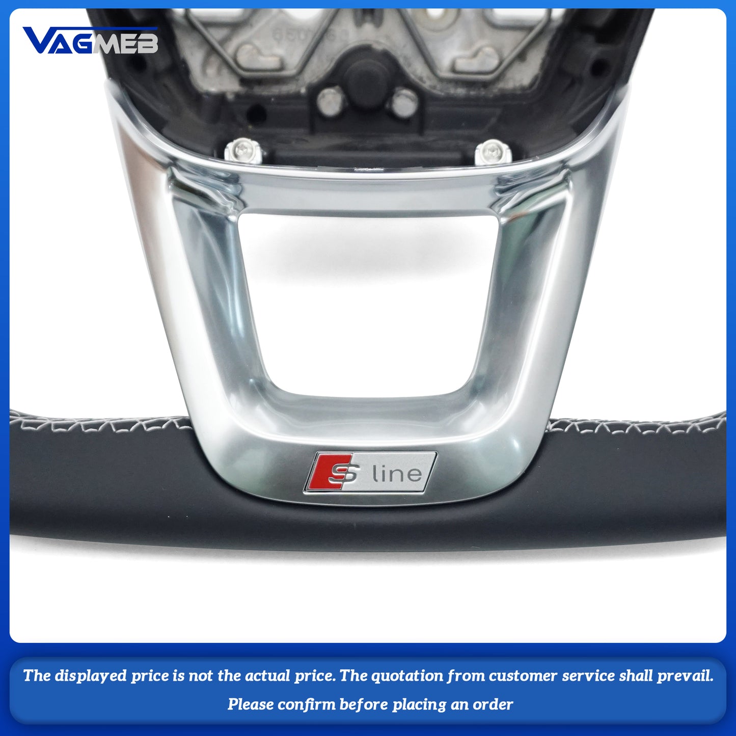 For Audi Sline LOGO Q3 F3, semi-perforated steering wheel without buttons and with paddles