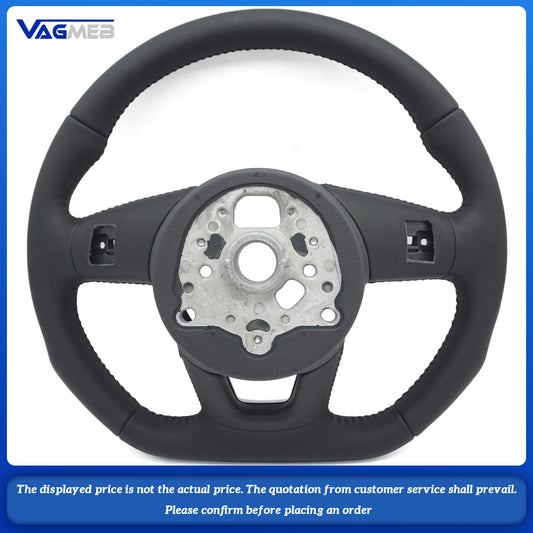 For Audi S logo A4 B9 Full leather black line steering wheel