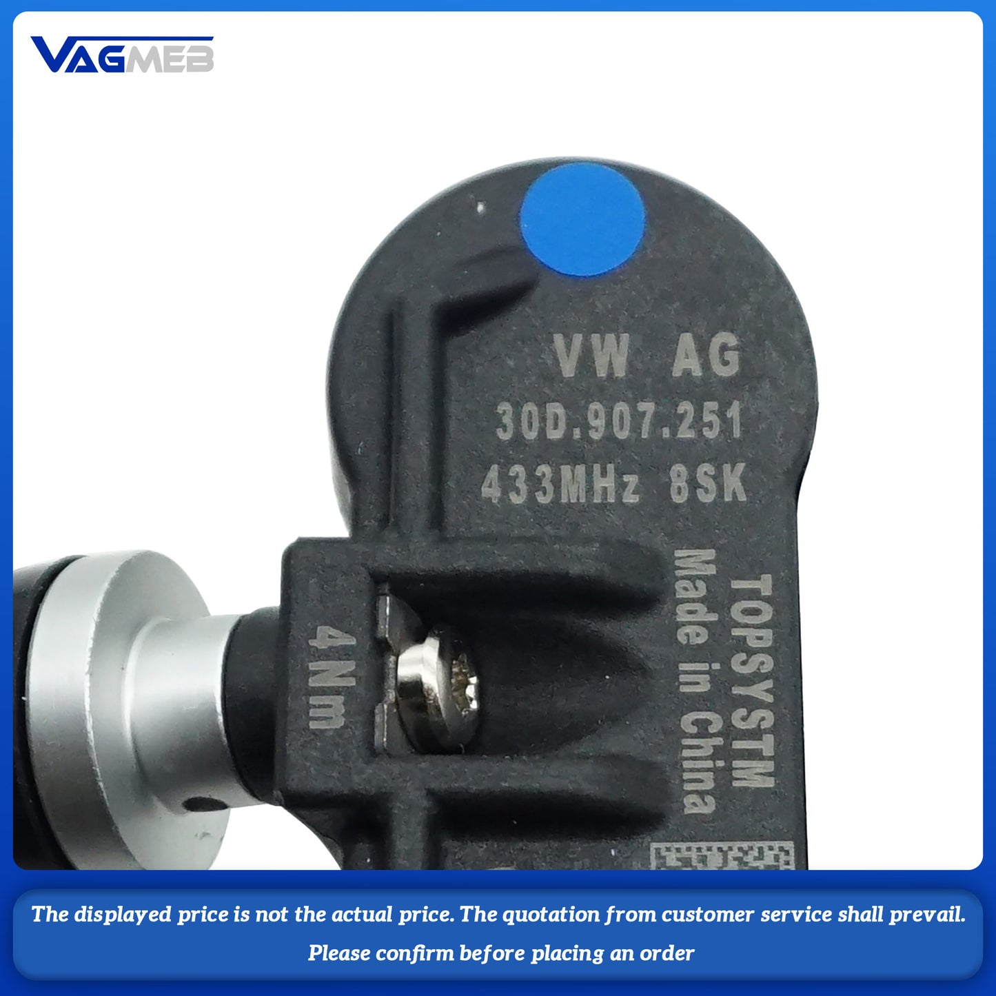 For VW MEB platform ID3 ID4 ID6 second-generation tire pressure module monitoring 30D 907 251 3WD 907 273