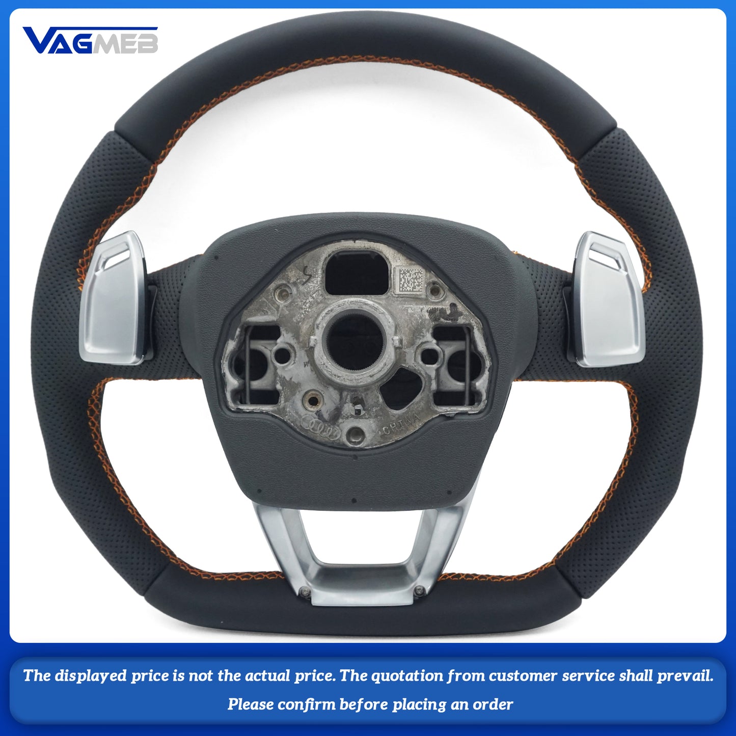 Volante de cuero mejorado apto para Audi A3 8Y volante de fibra de carbono