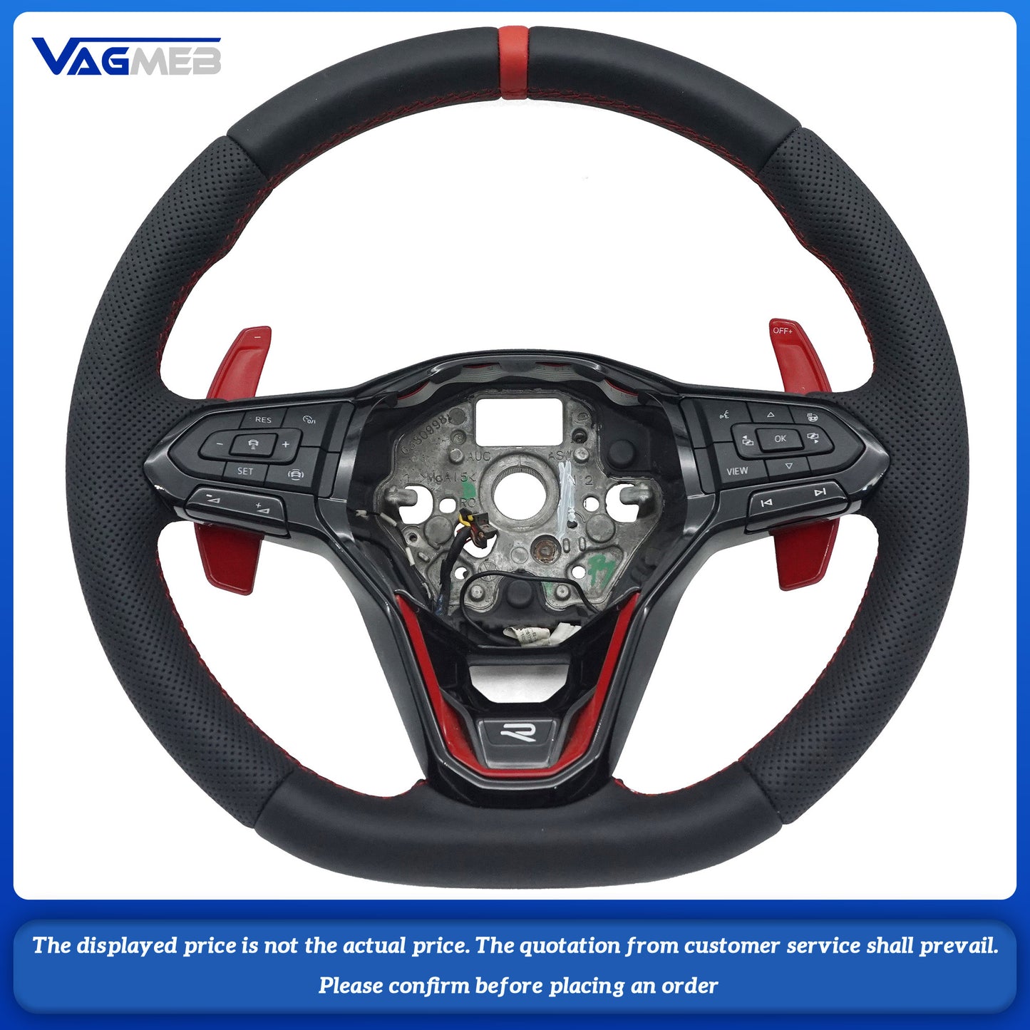 Wholesale Price Perforated Smooth Leather Black Stitching Wheel For VW Multivan T6 Car Steering Wheel