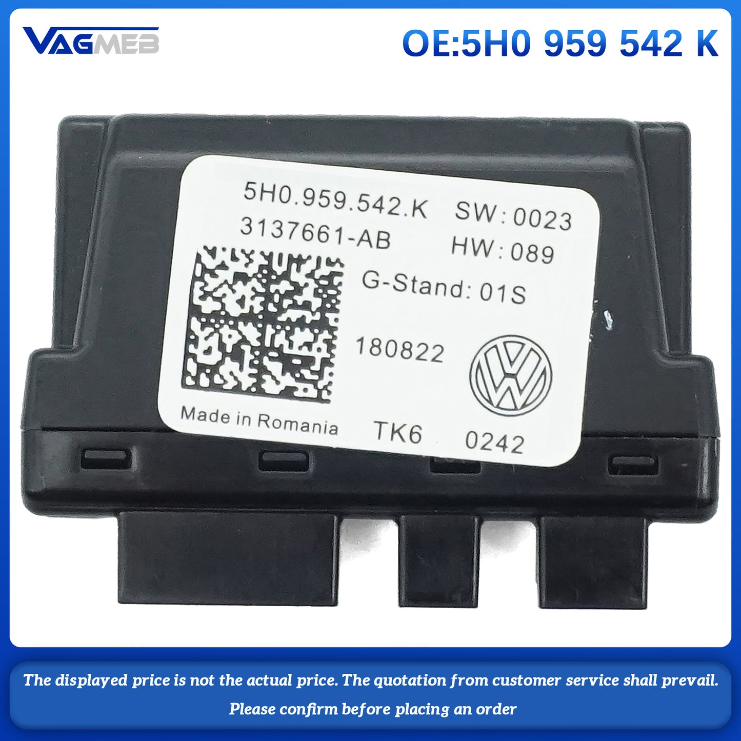 5H0 959 542 K permanent travel assist lane assist off-hand module