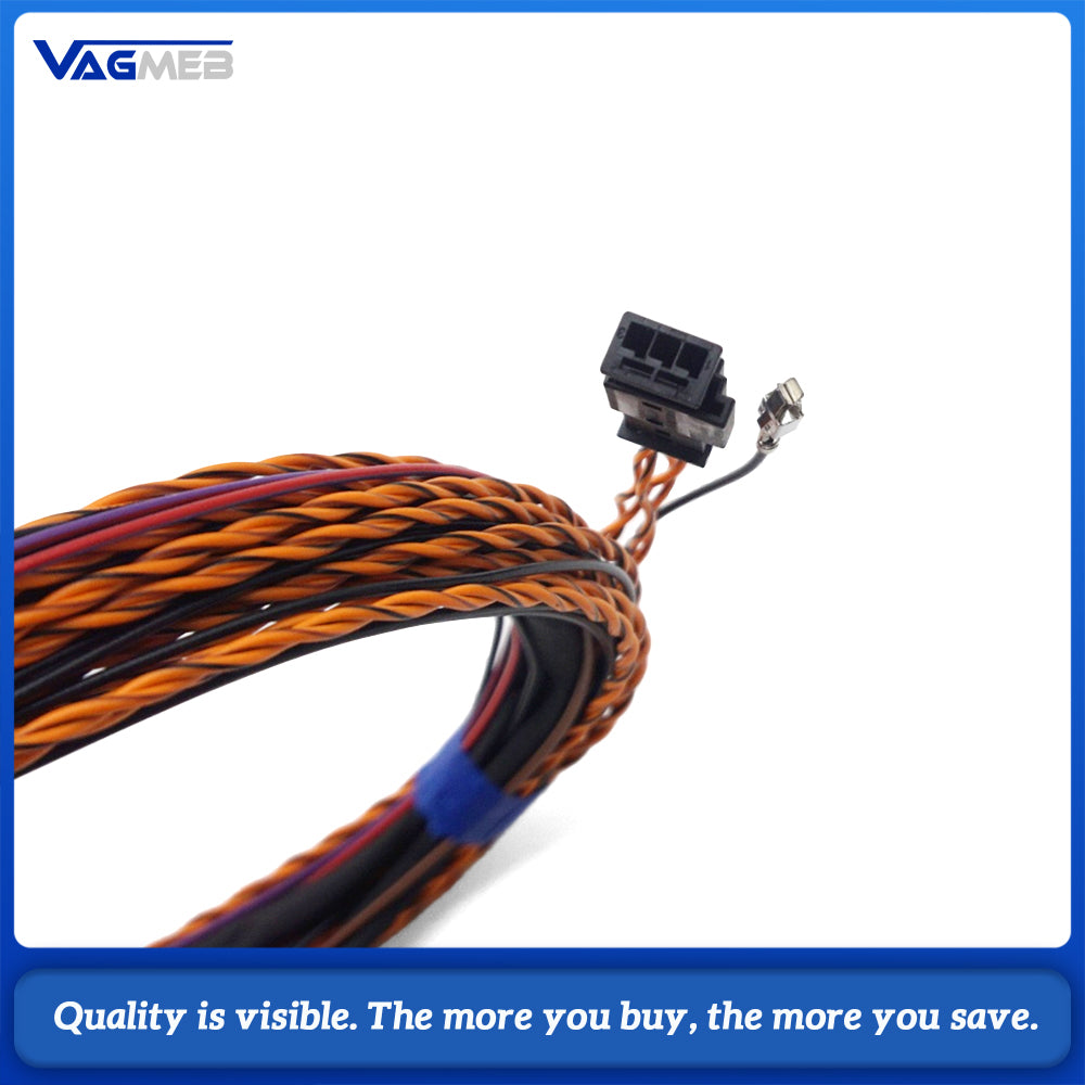 Rear 4K PDC Parking Radar Wiring Harness For VW PQ25 PQ35 Platform Rear Bumper 4‑Sensor Park Assist Retrofit Cable