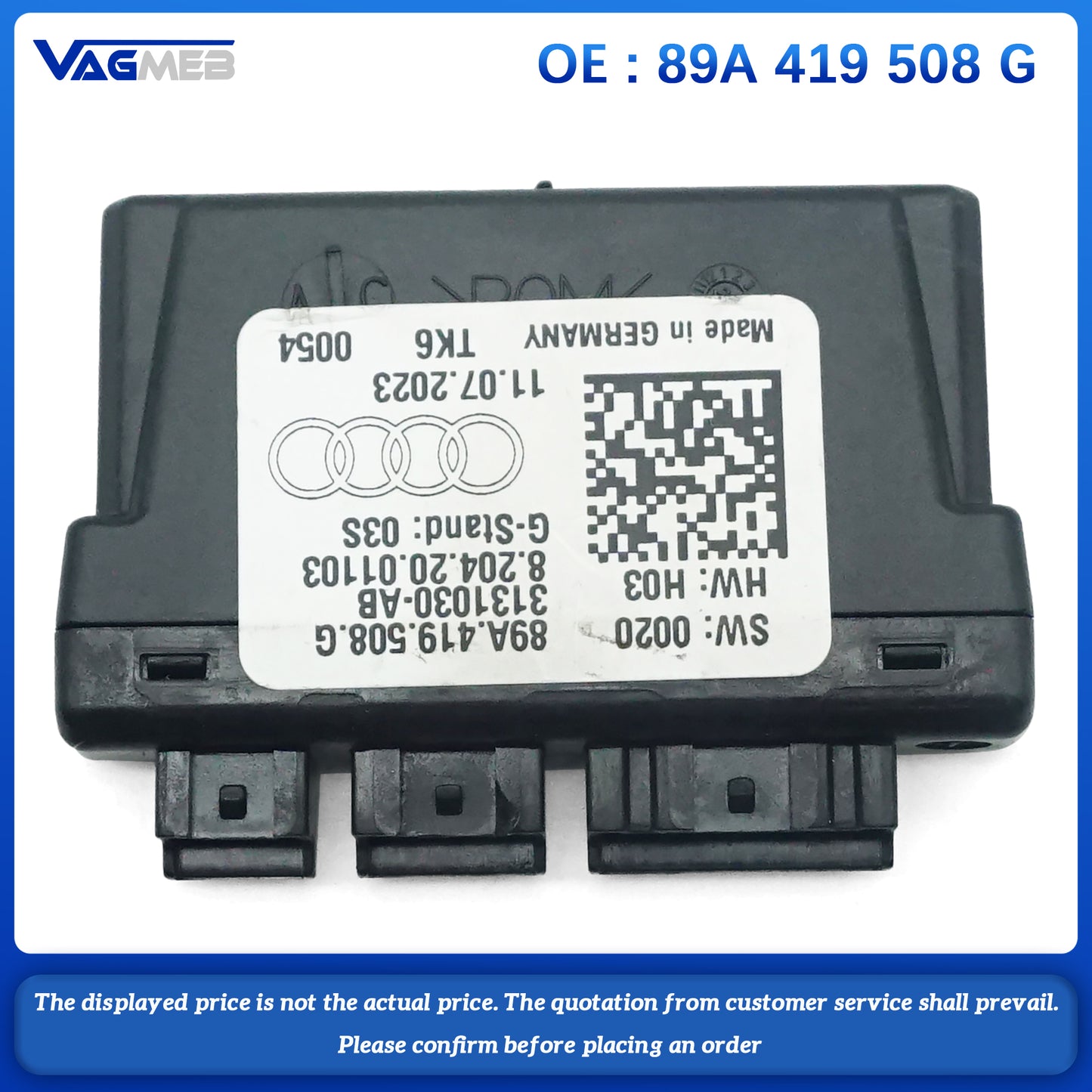 Steering Wheel Release Control Module For Audi Recognition Control Module 89A 419 508 G