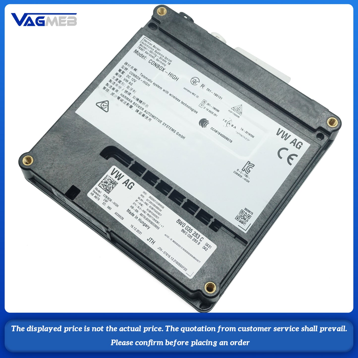 For Audi Q5 Q7 Q8 A6 A7 Communication Module Computer Emergency Call Module Unit Control Unit 8W0 035 283C