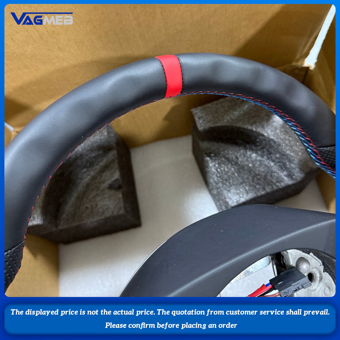 Steering Wheel Fit BMW X3 X4 X5 X7 M5 M8 G30 G38 G12 G15 G20 Perforated Leather Car Steering Wheel Accessories