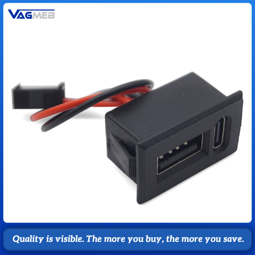 Dual Port Charging Adapter USB & Type-C Car Charger Adapter